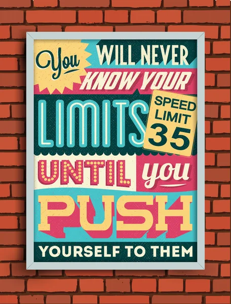 Retro Vintage Motivational Quote Poster Stock Vector Image by
