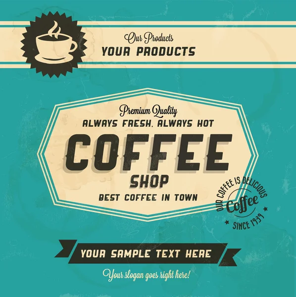 Retro vintage kávy pozadí — Stockový vektor