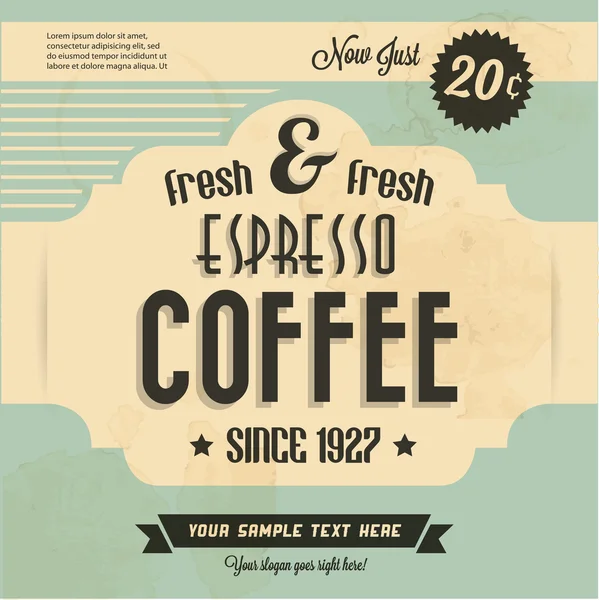 Кофе Фон с типографикой — стоковый вектор
