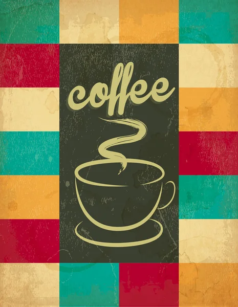 Squary パターンとコーヒーの背景 — ストックベクタ