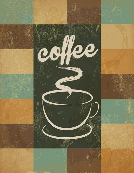 Squary パターンとコーヒーの背景 — ストックベクタ