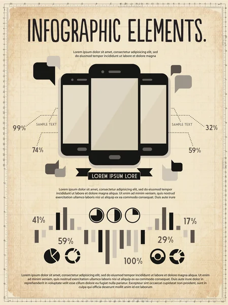 Set infographic elementen voor uw documenten en rapporten — Stockvector