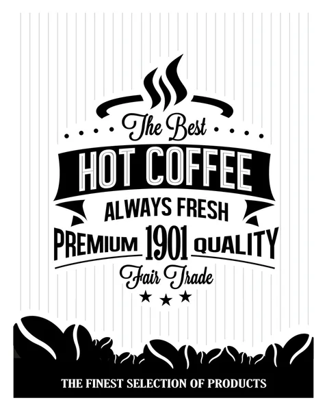 Fondo de café con tipografía — Vector de stock