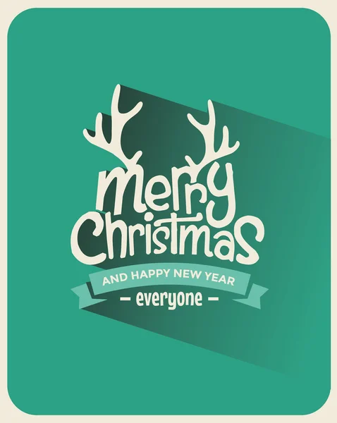 Merry Christmas Background with Typography — Stock Vector