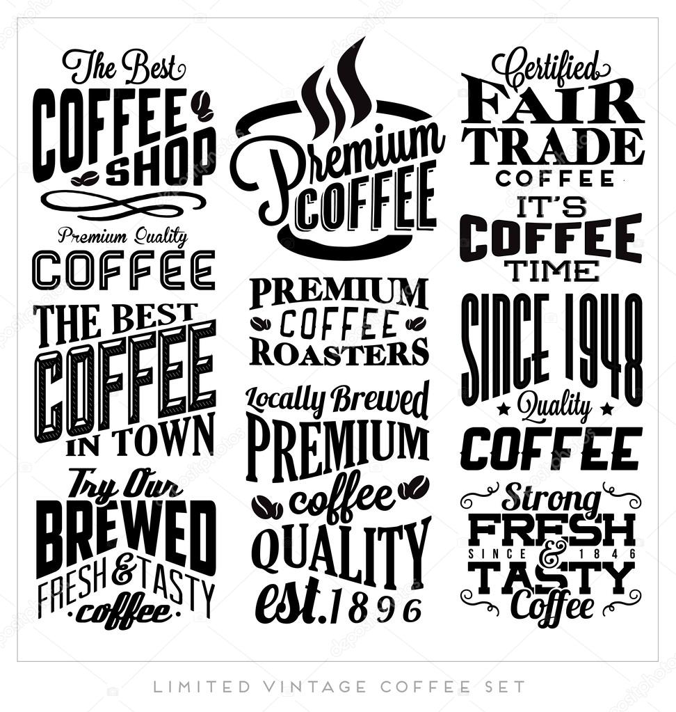 Set of Retro Vintage Coffee Labels
