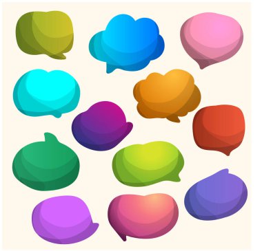 Vektör konuşma ve düşünce iletişim kabarcıklar topluluğu