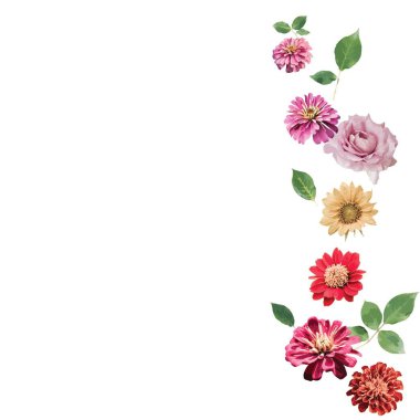 Vektör çiçek tasarımı ögesi ayarlandı