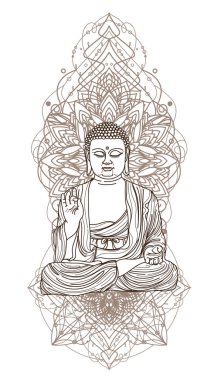 Dövme sanatı asia tasarım rahip el çizimi ve çizim