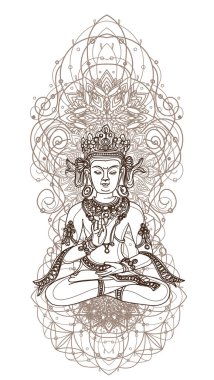 Dövme sanatları rahibi el çizimi ve çizim