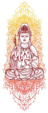 Dövme sanatları rahibi el çizimi ve çizim