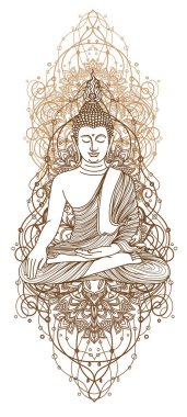 Dövme sanatı Buddha Thai el çizimi ve çizimi