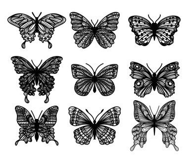 Dövme sanatı Kelebek çizimi siyah beyaz