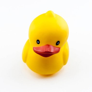 Cute rubber duck isolated over white background clipart