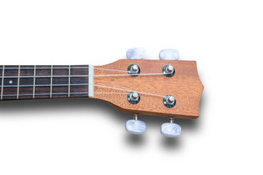 Beyaz arkaplanda Ukulele Hawai gitarı izole edilmiş