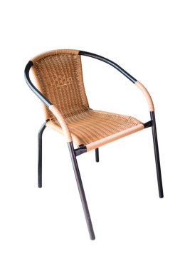 Beyaz arka plan üzerinde izole ahşap sandalye