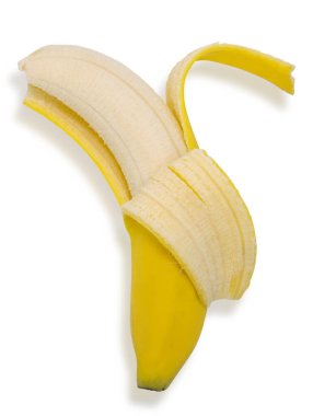 Beyaz arkaplanda izole edilmiş muz sürüsü