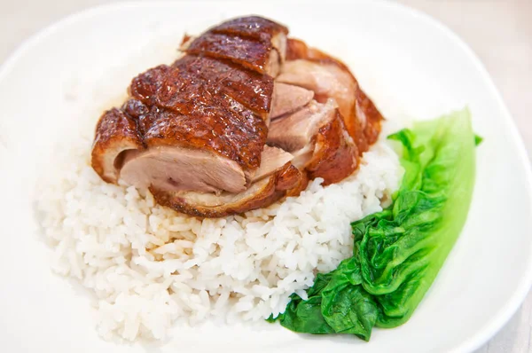 Bbq Duck Steamed Rice — Stock Photo, Image