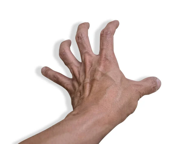 Человек Рука Знак Изолирован Белом Фоне — стоковое фото