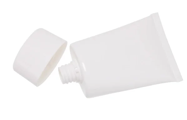 Plastikflaschen Weißer Hintergrund Hautpflege — Stockfoto