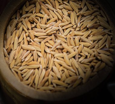 yiyecek arkaplan kahverengi pirinç üst görünümü