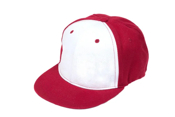 Бейсбольні шапки червоного та білого кольорів — стокове фото