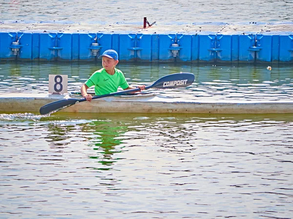 Rusland 2021 Roeier Een Sportkajak — Stockfoto