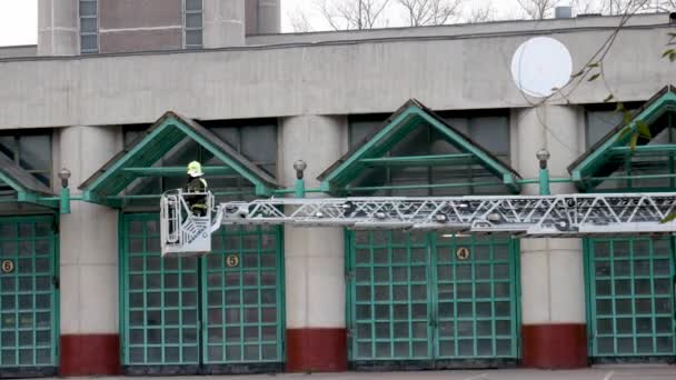 Russie Moscou Octobre 2021 Formation Des Pompiers Près Caserne Pompiers — Video