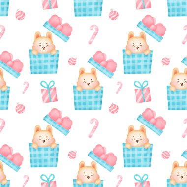 Sulu Boya Noel seamless modeli .