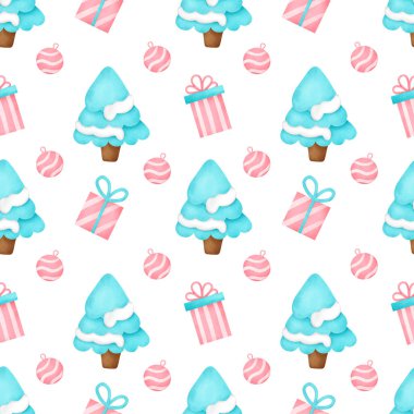 Sulu Boya Noel seamless modeli .