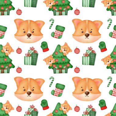 suluboya Noel korgisi kusursuz desenler.