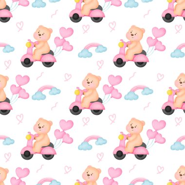 sevimli ayıcık seamless modeli