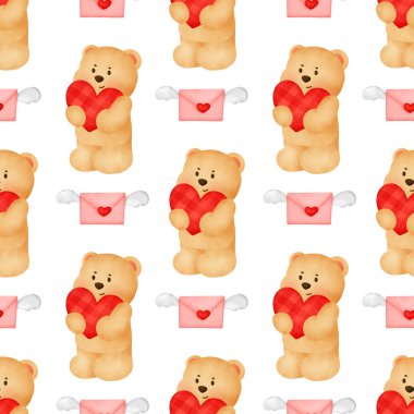 Suluboya Sevgililer Günü kusursuz desen