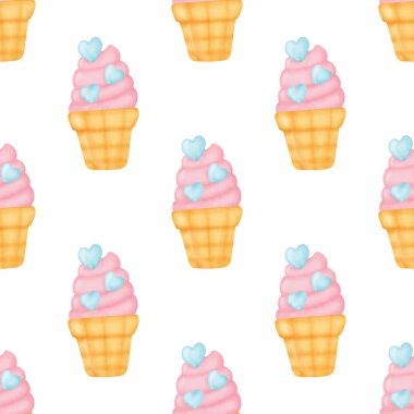 suluboya dondurma seamless modeli.