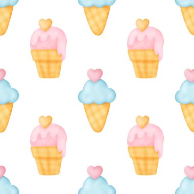 suluboya dondurma seamless modeli.