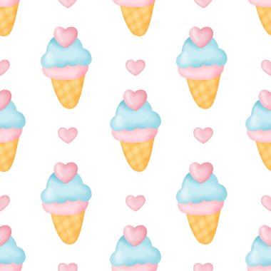 suluboya dondurma seamless modeli.