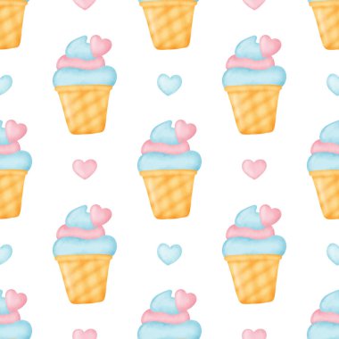 suluboya dondurma seamless modeli.