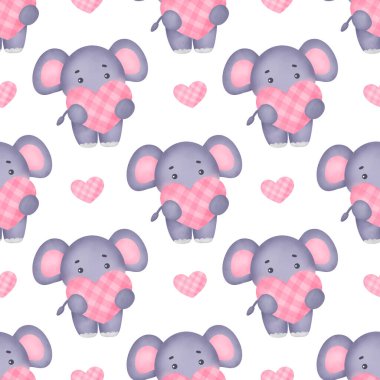 Fil desenli suluboya Sevgililer Günü