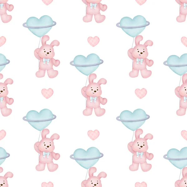 Babyshower Cute Rabbit Seamless Pattern — Stock Photo, Image