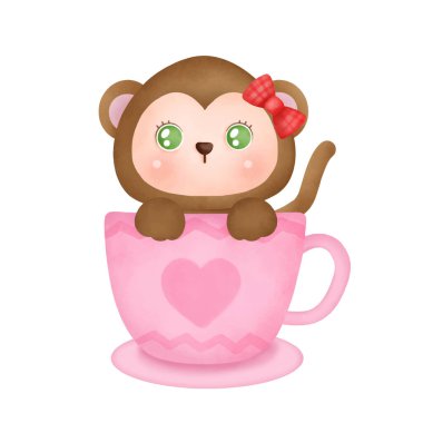 El çizimi suluboya şirin maymun .