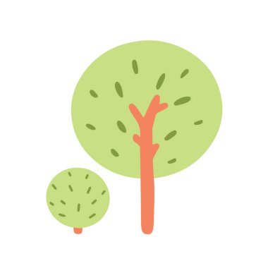 Düz orman ağacı doğa bitkisi izole eko yaprak