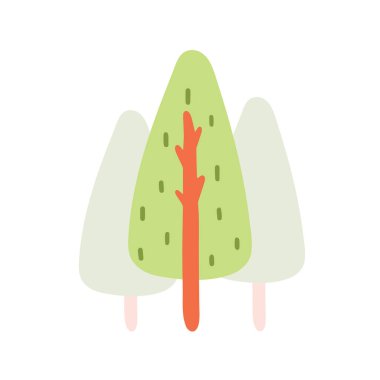 Düz orman ağacı doğa bitkisi izole eko yaprak