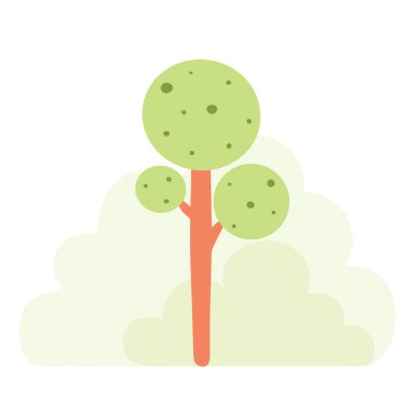 Düz orman ağacı doğa bitkisi izole eko yaprak