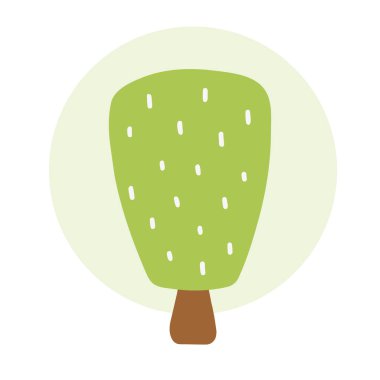 Düz orman ağacı doğa bitkisi izole eko yaprak