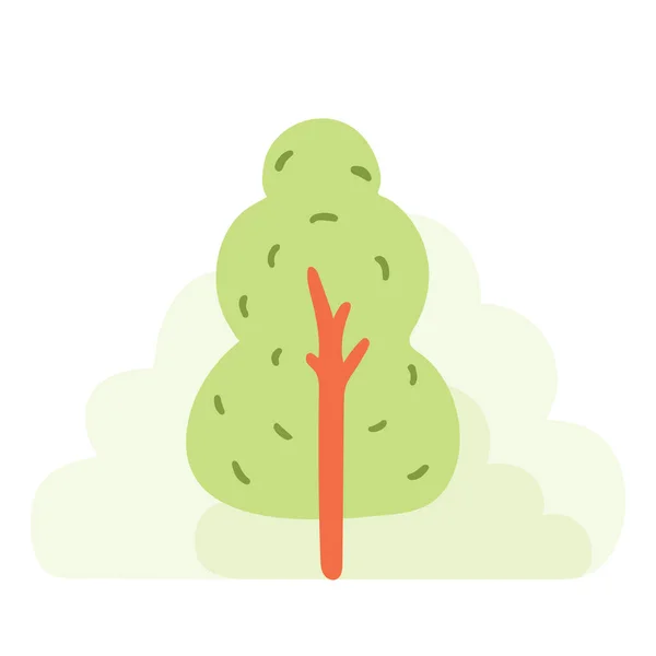Плоске лісове дерево природа рослина ізольоване екологічне листя — стоковий вектор