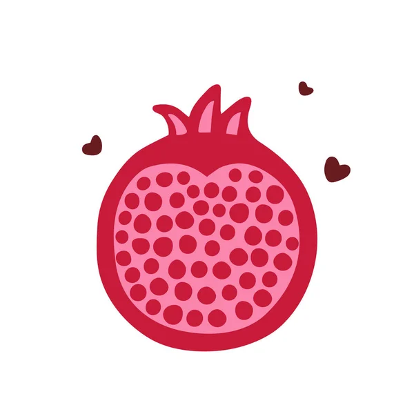 Vektor halv granatäpple frukt på vit bakgrund — Stock vektor