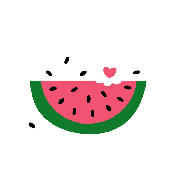 Vektor der Wassermelone mit einem Farbton von Grün und Rosa — Stockvektor
