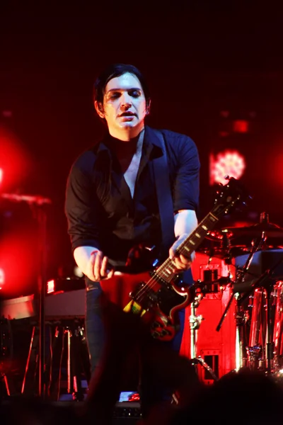 Rock band Placebo in concert at Sport Palace on Saturday, September 22, 2012 in Minsk, Belarus — Stock Photo, Image