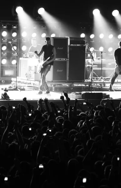 Rock band Placebo in concert at Sport Palace on Saturday, September 22, 2012 in Minsk, Belarus — Stock Photo, Image