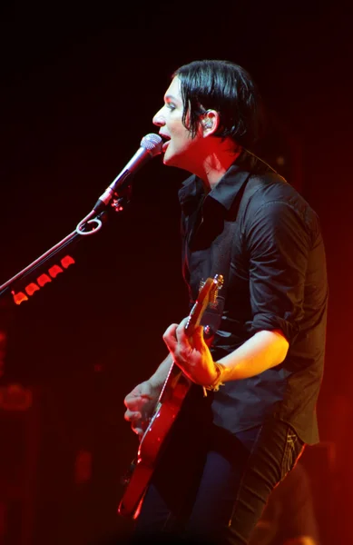 Banda de rock Placebo en concierto en el Sport Palace el sábado 22 de septiembre de 2012 en Minsk, Bielorrusia — Foto de Stock