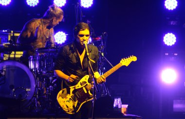 Rock band Placebo in concert at Sport Palace on Saturday, September 22, 2012 in Minsk, Belarus clipart